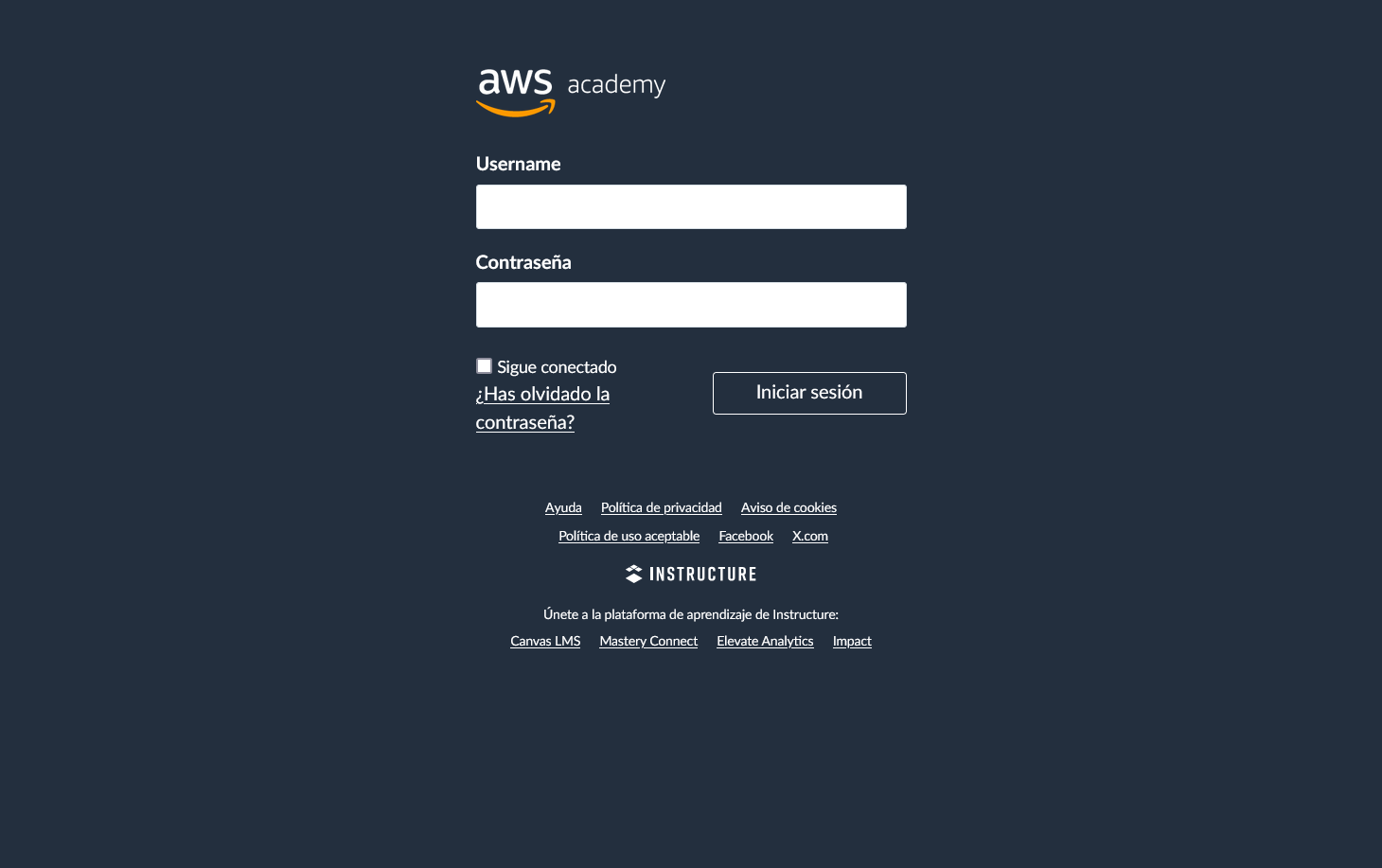 Previsualización de AWS Academy para alumnos